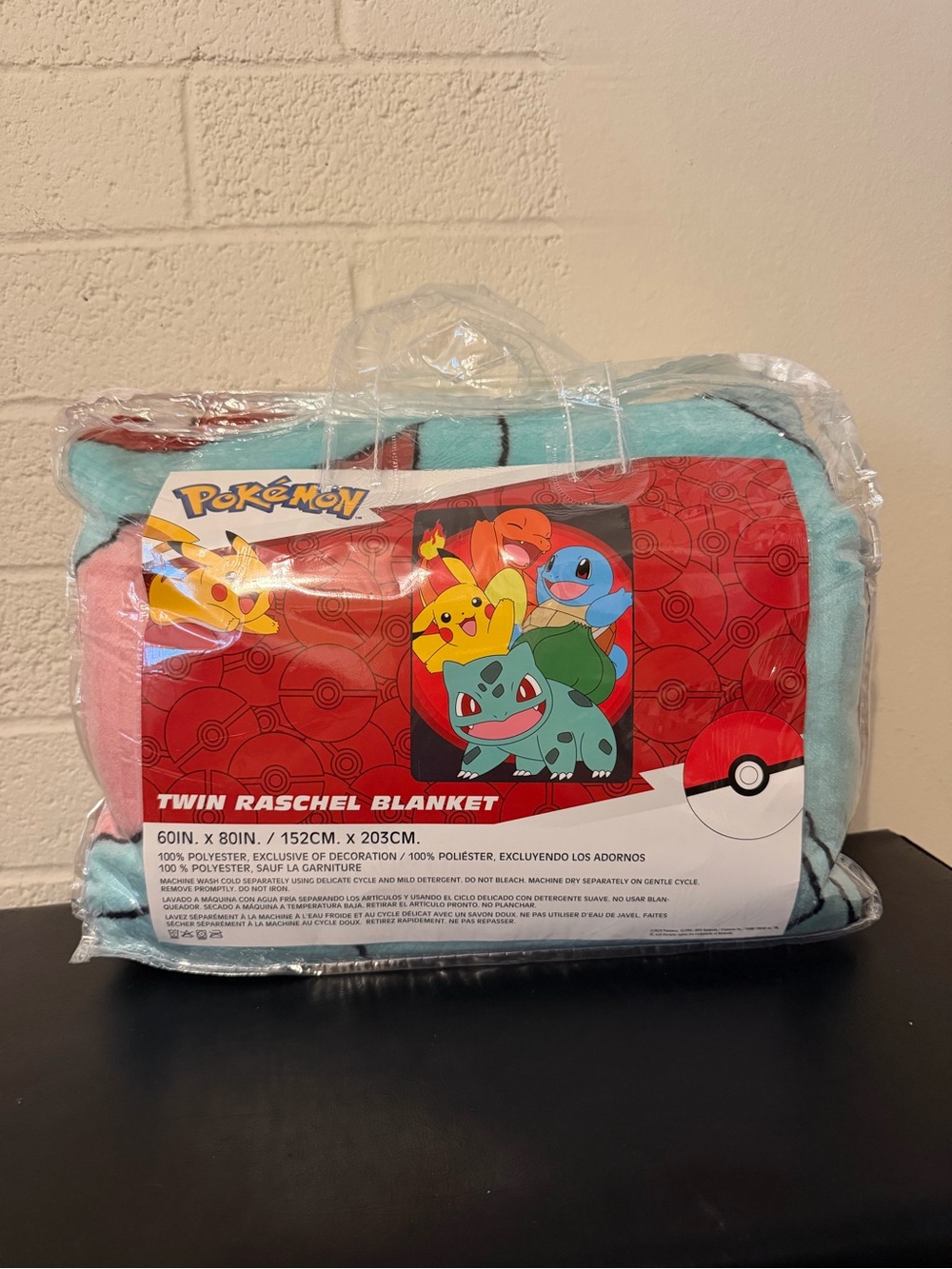 Pokemon Twin Raschel Blanket - Blue & Pink